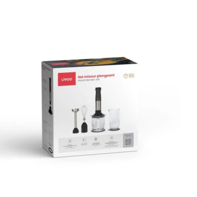 Lot Mixeur/Hachoir/Fouet 3 en 1 plongeant - 700ml 800W  Livoo