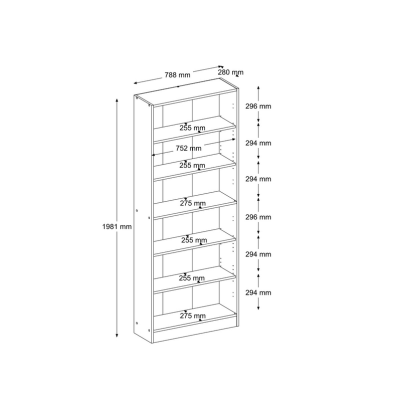 Bibliothèque Dakota Chêne Sophia