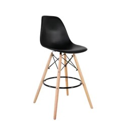 CHAISE DE BAR PIED BOIS NOIRE B06BLACK