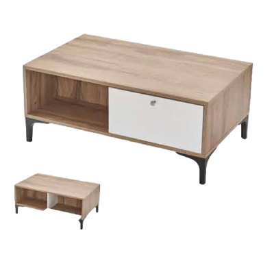 Table basse avec porte blanche - Rangement Hallstadt