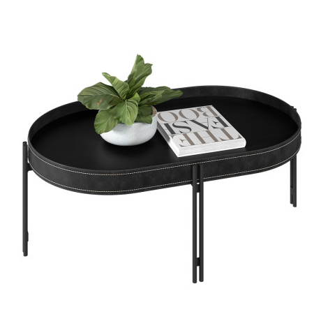Table basse noire Monaco | Pieds en métal