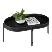 Table basse noire Monaco | Pieds en métal
