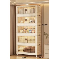 ETAGERE 5 NIVEAUX CREME/TRANSP 56 × 34 × 140 YY-2855-5