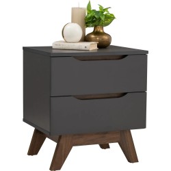 TABLE DE CHEVET 2T WALNUT BLACK 131121