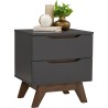 TABLE DE CHEVET 2T WALNUT BLACK 131121