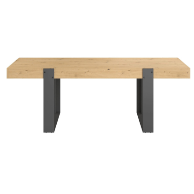 Table Travis 220cm Chêne Gris Foncé | Pieds Métal