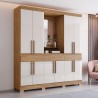 ARMOIRE 10P /MIROIR BEIGE BOIS 2000 × 2150 × 465 B374-127 ARM-B374-127