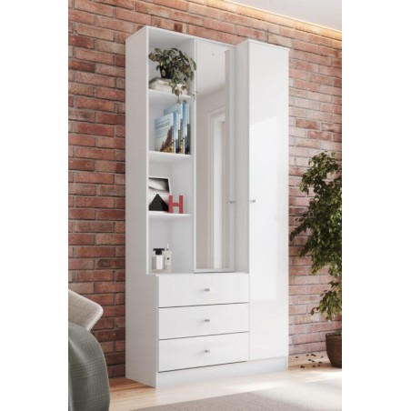 ARMOIRE 1P/MIROIR BLANC 800 × 1805 × 460 D332-10 DOHA ARM-D332-10