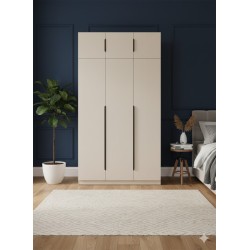 ARMOIRE 3P 1200 × 2400 × 600 A801-3 MDF/METAL BEIGE ARM-A801-3