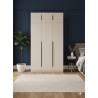 ARMOIRE 3P 1200 × 2400 × 600 A801-3 MDF/METAL BEIGE ARM-A801-3