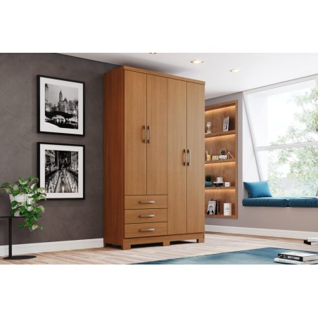 ARMOIRE 4P/3T BOIS 1210 × 2005 × 465 DA135-214 CAJU ARM-DA135-214