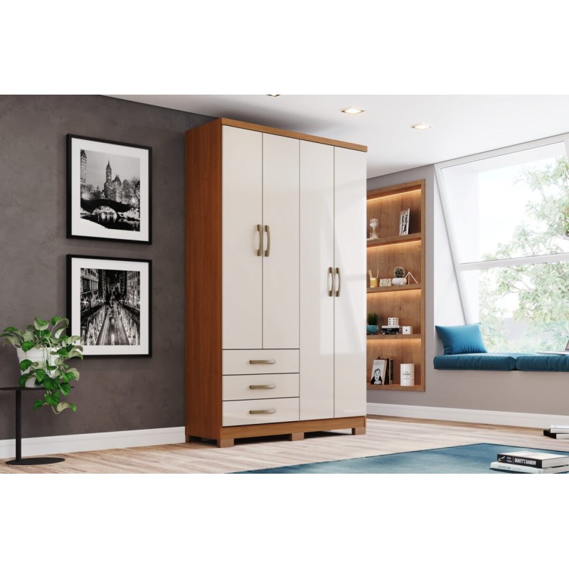 ARMOIRE 4P/3T BOIS 1210 × 2005 × 465 DA135-221 CAJU ARM-DA135-221