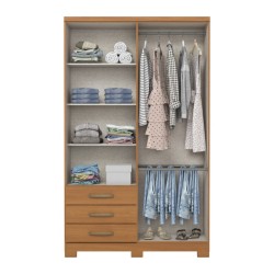 ARMOIRE 4P/3T BOIS 1210 × 2005 × 465 DA135-221 CAJU ARM-DA135-221