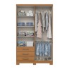 ARMOIRE 4P/3T BOIS 1210 × 2005 × 465 DA135-221 CAJU ARM-DA135-221