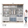 ARMOIRE 6P/2MIROIR BEIGE/BOIS 2860 × 2905 × 525 D308-129 NAPOLI ARM-D308-129