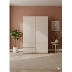 ARMOIRE 6P/2T 1600 × 2400 × 600 C24-4 MDF/METAL GRIS CLAIR ARM-C24-4GRISCLAIR