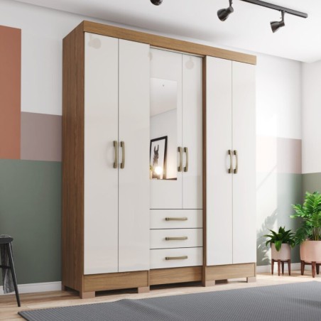ARMOIRE 6P/3T/MIROIR/ BEIGE-BOIS B23-127 1630 × 2005 × 465 ARM-B23-127