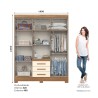 ARMOIRE BEIGE BOIS 3TIOIRS 1600 × 2000 × 465 B375-127 ARM-B375-127