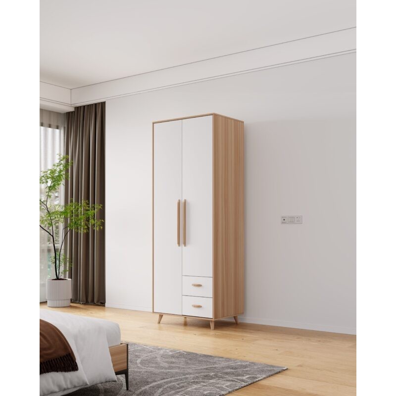 ARMOIRE BOIS 2P/2T800 × 2000 × 500 8019-2 ARM-8019-2