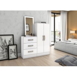 ARMOIRE COMMODE 2P/3T BOIS MIROIR 1150 × 1580 × 340 B700-10 ARM-B700-110