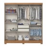 ARMOIRE COULISSANTE /MIROIR GRIS BOIS 2000 × 2150 × 480 B376-222 ARM-B376-222