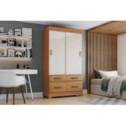 ARMOIRE COULISSANTE 2P/4T/ BEIGE/BOIS 1095 × 2005 × 485 BE25-227 ARM-BE25-227