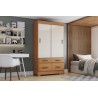 ARMOIRE COULISSANTE 2P/4T/ BEIGE/BOIS 1095 × 2005 × 485 BE25-227 ARM-BE25-227