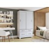 ARMOIRE COULISSANTE 2P/4T/ BLANC 1095 × 2005 × 485 BE25-66 ARM-BE25-66