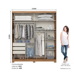 ARMOIRE COULISSANTE GRIS BOIS D239-166 2000 × 2300 ARM-D239-166