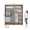 ARMOIRE COULISSANTE GRIS BOIS D239-166 2000 × 2300 ARM-D239-166
