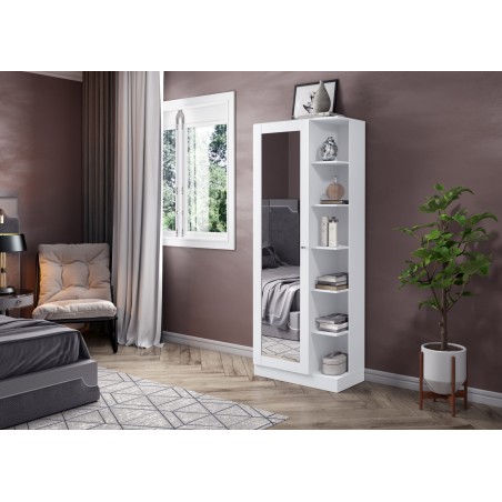 ARMOIRE DE RANGEMENT 1P /MIROIR BLANC 690 × 1790 × 335 D182-05 ARM-D182-05
