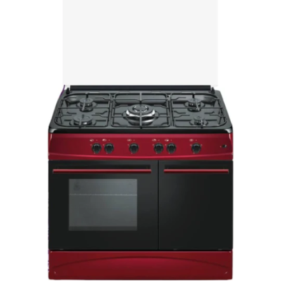 KUMTEL GAZINIERE 5FG (WOK) + FG 90X60 COUVERCLE EN VITRE AVEC RANGEMENT BOUTEILLE ROUGE