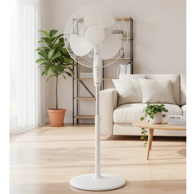 Ventilateur sur Pied 40cm 5 Pales | Blanc
