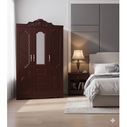ARMOIRE FER 3 PORTES DB004-3 BURGUNDY ARM-FER-3P MARRON