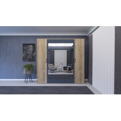ARMOIRE LUX 5PORTES /3 AVEC MIROIR 220 × 210 × 52,2CM ARM-LUX5P