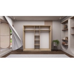 ARMOIRE LUX 5PORTES /3 AVEC MIROIR 220 × 210 × 52,2CM ARM-LUX5P