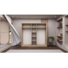 ARMOIRE LUX 5PORTES /3 AVEC MIROIR 220 × 210 × 52,2CM ARM-LUX5P