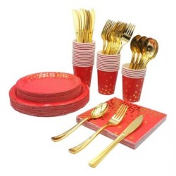 ASSIETTE A POIS 17CM ARGENT/OR/ROSE GOLD/ROSE/JAUNE/ROUGE PAQUET DE 10PCES ASSIETTEPOIS-17CM
