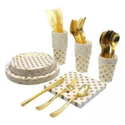 ASSIETTE A POIS 23CM ARGENT/OR/ROSE GOLD/ROSE/JAUNE/ROUGE PAQUET DE 10PCES ASSIETTEPOIS-23CM