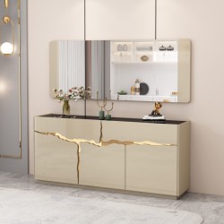 BAHUT BEIGE DORE 1800 × 400 × 700 92637 BAHUT- 92637
