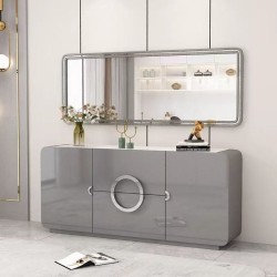 BAHUT GRIS ARGENT 1800 × 400 × 700 92756 BAHUT- 92756
