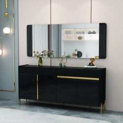 BAHUT NOIR DORE 1800 × 400 × 700 92382 BAHUT- 92382