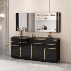 BAHUT NOIR DORE 1800 × 400 × 700 92445 BAHUT- 92445