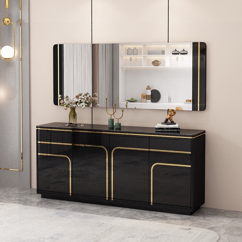 BAHUT NOIR DORE 1800 × 400 × 700 92445 BAHUT- 92445
