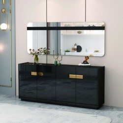 BAHUT NOIR DORE 1800 × 400 × 700 92500 BAHUT- 92500