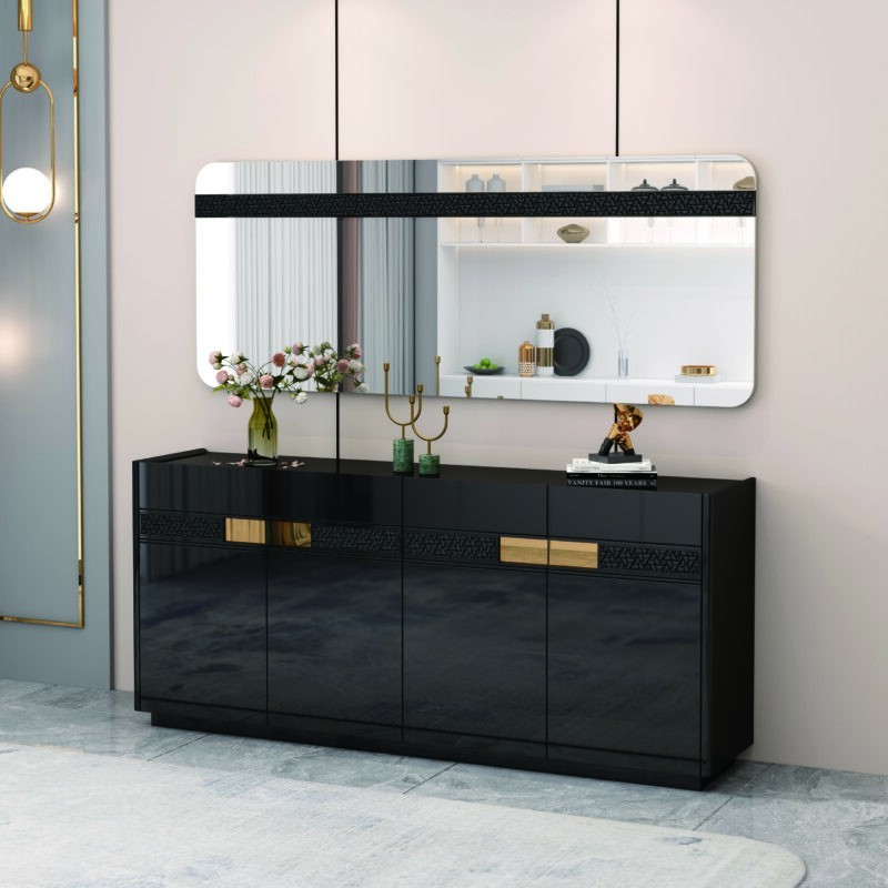 BAHUT NOIR DORE 1800 × 400 × 700 92500 BAHUT- 92500