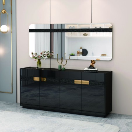 BAHUT NOIR DORE 1800 × 400 × 700 92500 BAHUT- 92500