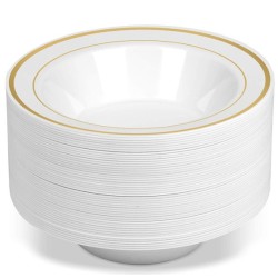 BOL PLASTIQUE PAQUET DE 6PCES DORE/ROSE GOLD BOL-DORE
