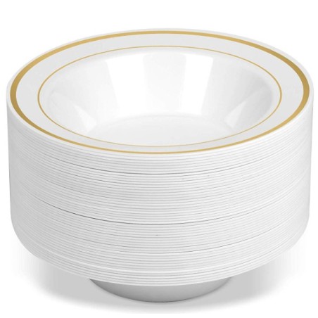 BOL PLASTIQUE PAQUET DE 6PCES DORE/ROSE GOLD BOL-DORE