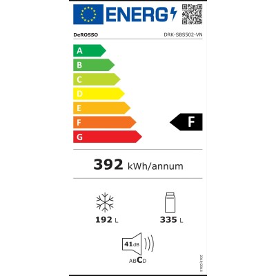Réfrigérateur américain 502L DeRosso DRK-SBS502-VN Noir